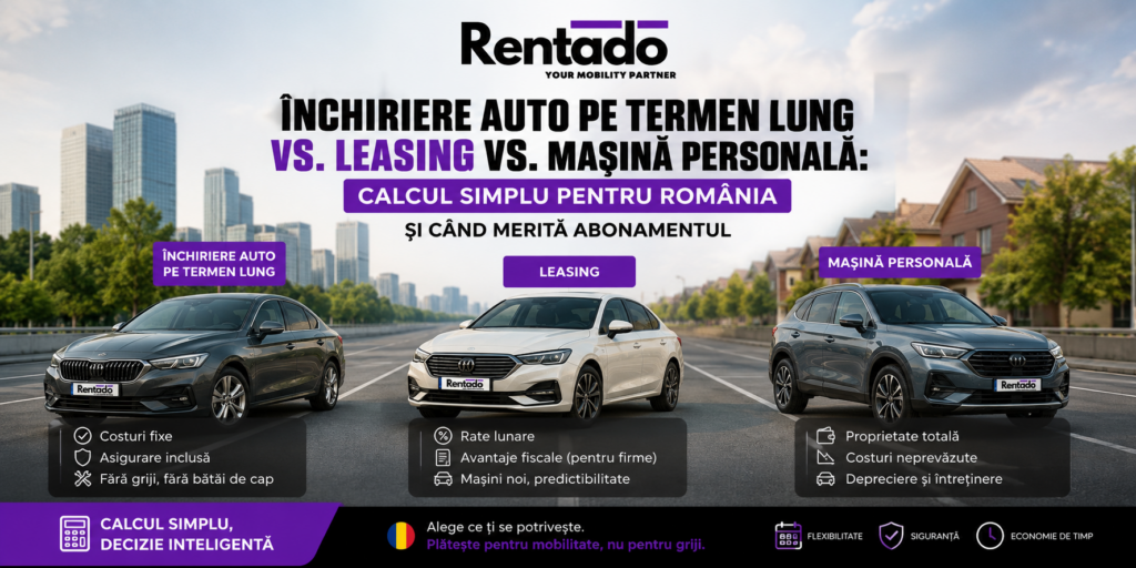 Închiriere auto pe termen lung vs. leasing vs. mașină personală calcul simplu pentru România și când merită abonamentul