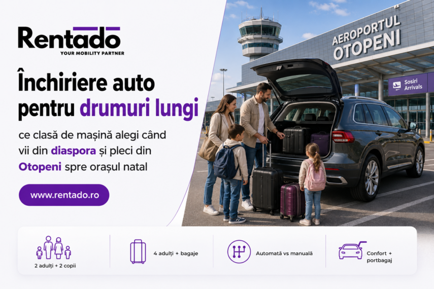 Închiriere auto pentru drumuri lungi ce clasă de mașină alegi când vii din diaspora și pleci din Otopeni spre orașul natal