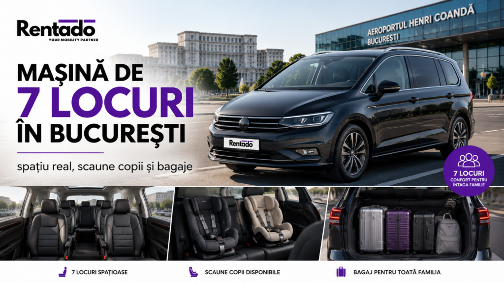 Mașină de 7 locuri în București spațiu real, scaune copii și bagaje